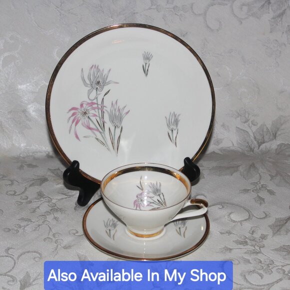 Porcelain Trio Set | Bavaria Tea Cup Set with Snack Plate - Picture 8 of 9